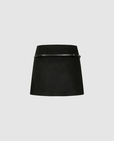  URBAN REVIVO - Chân váy chữ A mini kèm thắt lưng 
