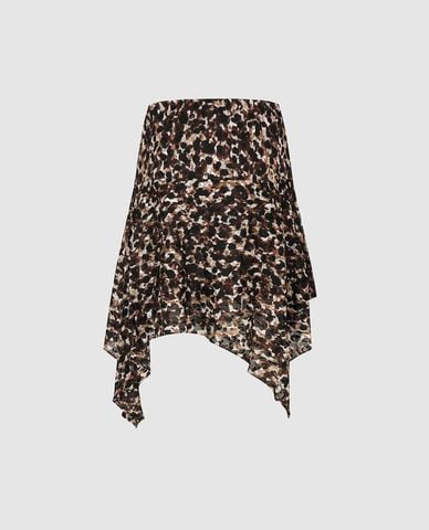  URBAN REVIVO - Chân váy midi vạt bất đối xứng 