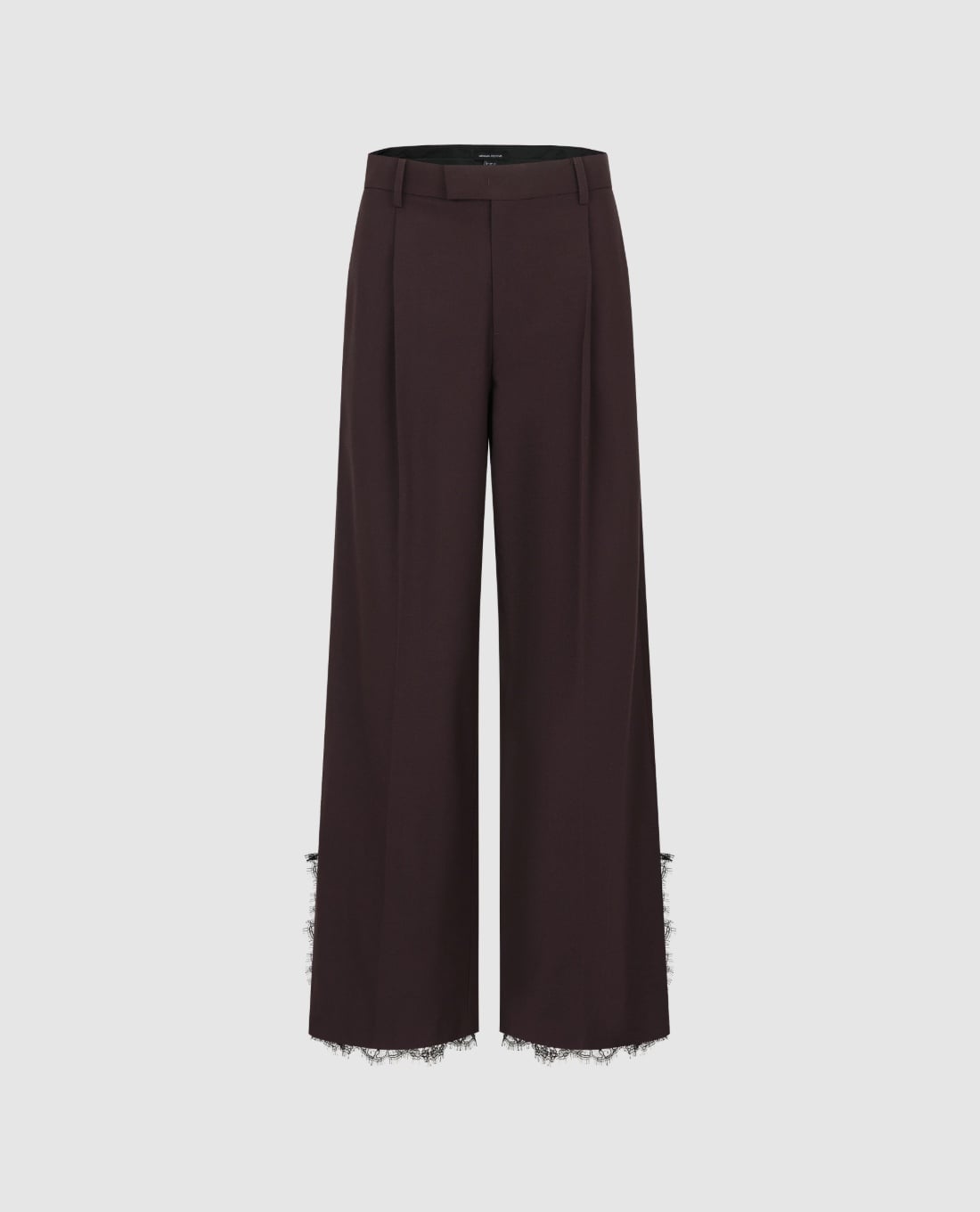 URBAN REVIVO - Quần nữ ống rộng xếp li viền ren