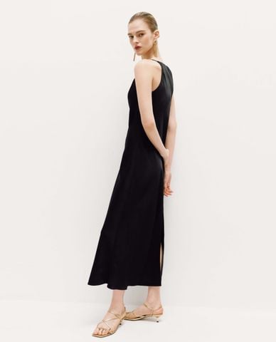  URBAN REVIVO - Đầm sát nách midi cổ V phom suông 