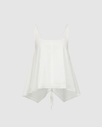  URBAN REVIVO - Áo hai dây nữ dáng xòe bất đối xứng 