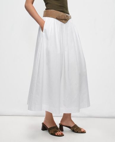  URBAN REVIVO - Chân váy chữ A maxi kèm thắt lưng bản lớn 