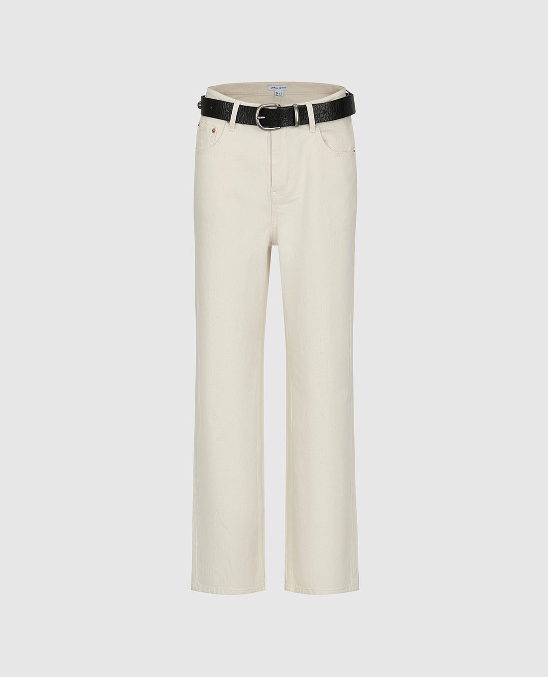 URBAN REVIVO - Quần jeans nữ ống đứng kèm thắt lưng