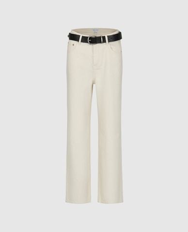  URBAN REVIVO - Quần jeans nữ ống đứng kèm thắt lưng 