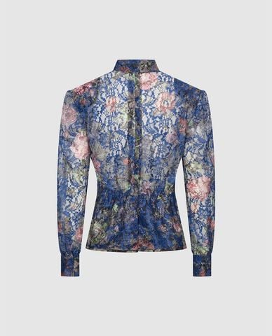  URBAN REVIVO - Áo kiểu nữ cổ trụ tay dài phom ôm 