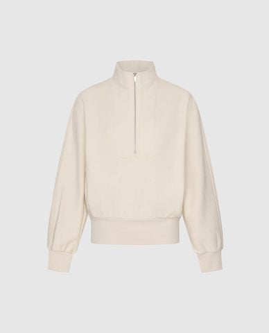  URBAN REVIVO - Áo sweatshirt nữ cổ cao tay dài khóa kéo 