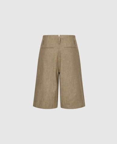  URBAN REVIVO - Quần short nữ ngang gối xếp li 