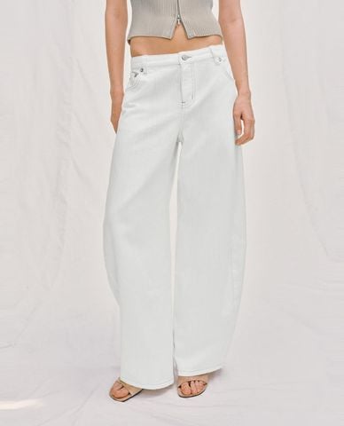  URBAN REVIVO - Quần jeans nữ ống rộng thời trang 