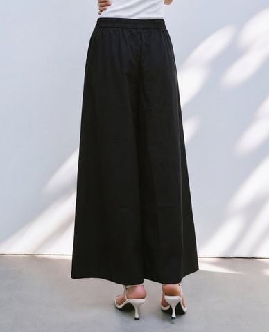  URBAN REVIVO - Quần nữ ống rộng lưng thun phối dây rút 