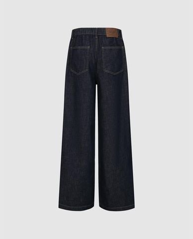  URBAN REVIVO - Quần jeans nữ ống rộng cổ điển 