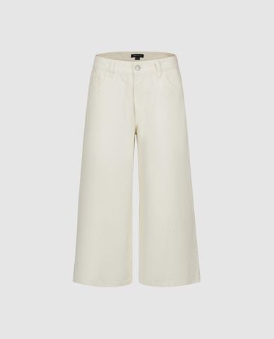  URBAN REVIVO - Quần jeans lửng nữ ống rộng thanh lịch 