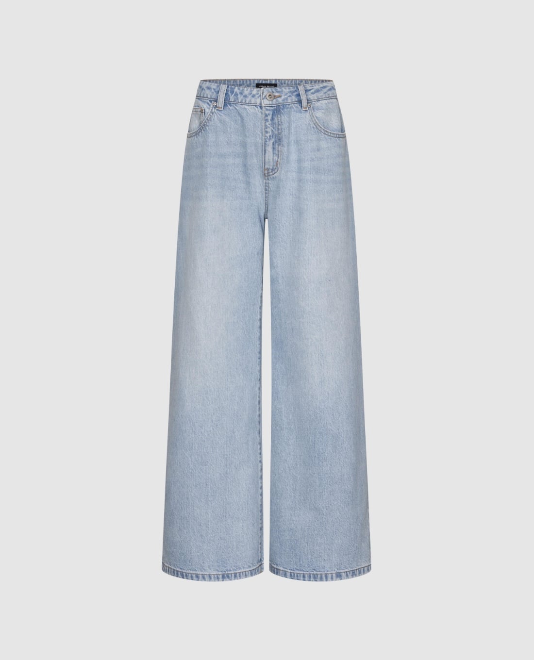 URBAN REVIVO - Quần jeans nữ ống rộng wash bạc