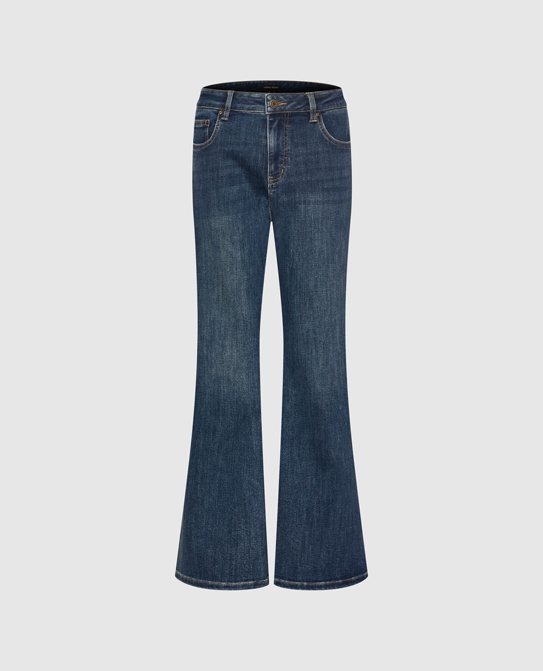 URBAN REVIVO - Quần jeans nữ ống loe wash bạc