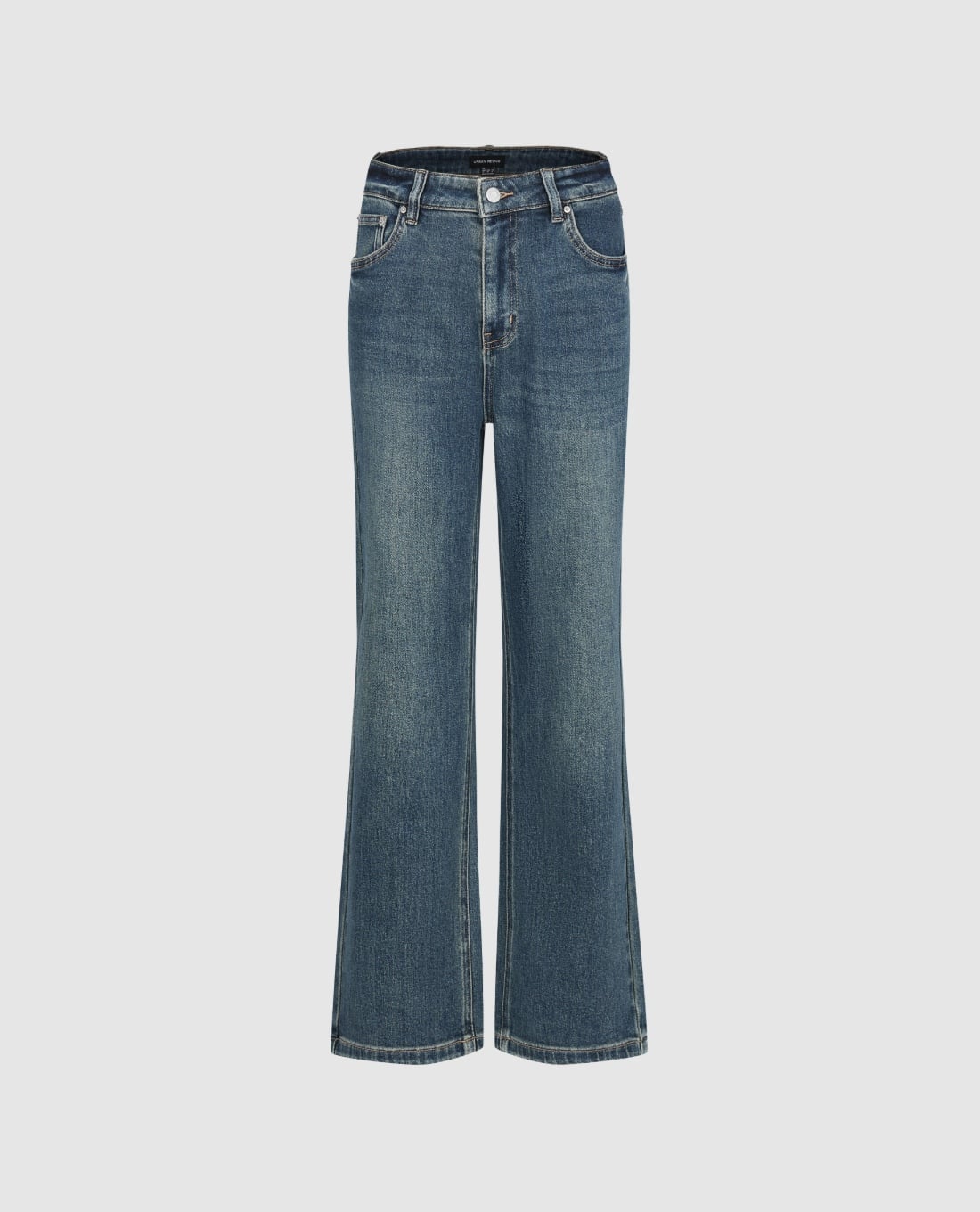 URBAN REVIVO - Quần jeans nữ ống loe wash bạc