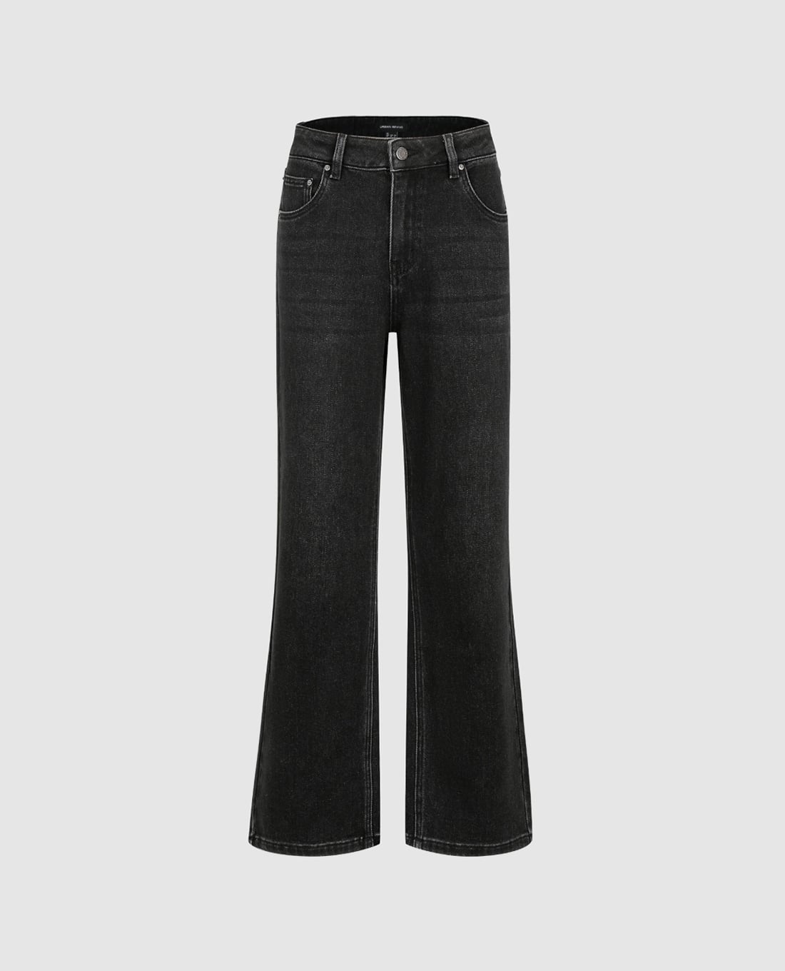 URBAN REVIVO - Quần jeans nữ ống loe wash bạc
