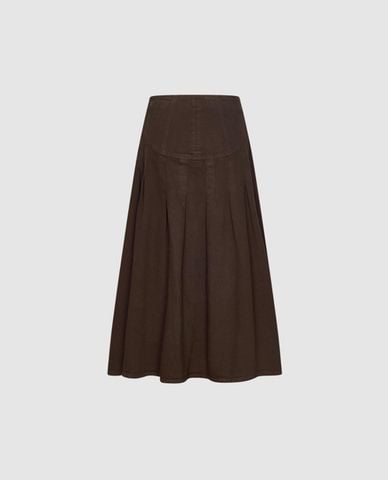  URBAN REVIVO - Chân váy denim midi dáng chữ A 