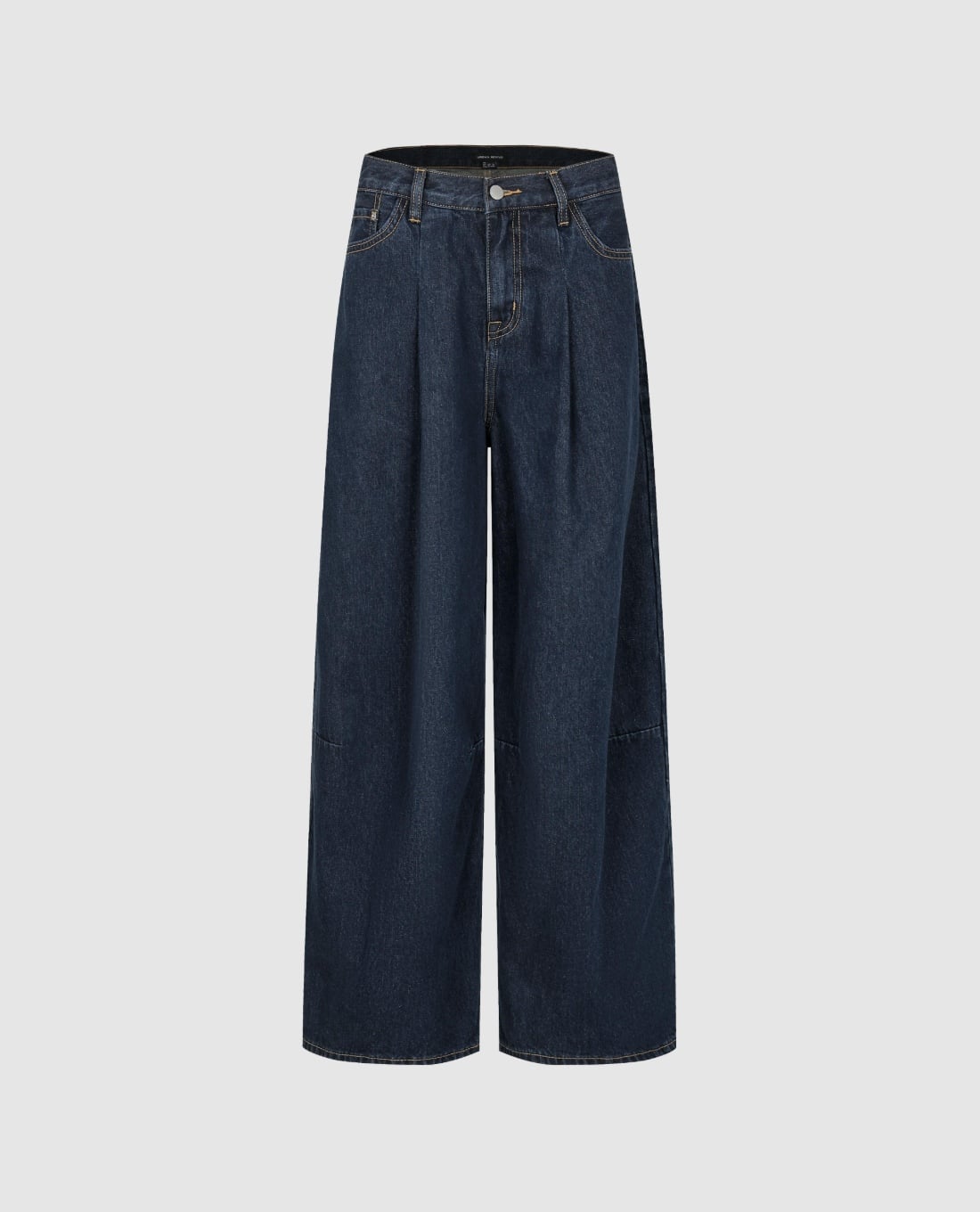 URBAN REVIVO - Quần jeans nữ ống rộng xếp li