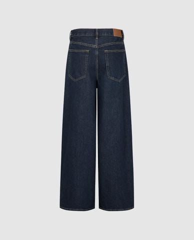  URBAN REVIVO - Quần jeans nữ ống rộng xếp li 