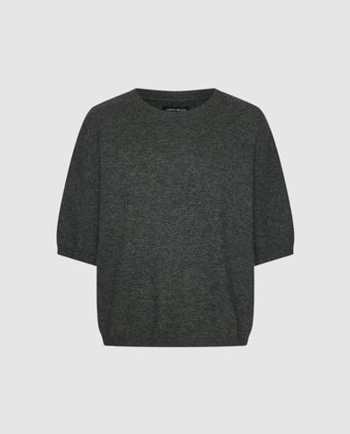  URBAN REVIVO - Áo dệt kim nữ cổ tròn tay lửng phom rộng 