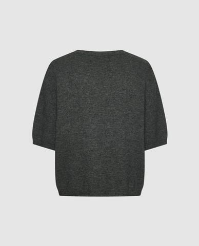  URBAN REVIVO - Áo dệt kim nữ cổ tròn tay lửng phom rộng 