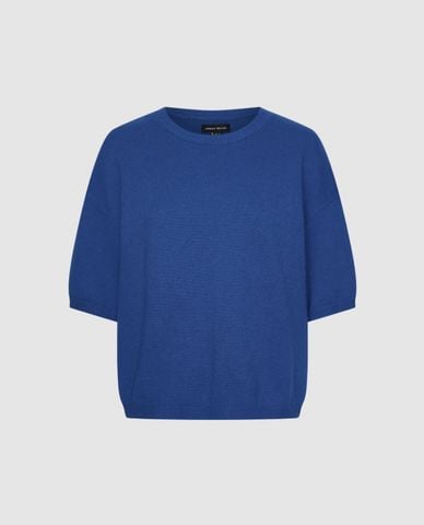  URBAN REVIVO - Áo dệt kim nữ cổ tròn tay lửng phom rộng 
