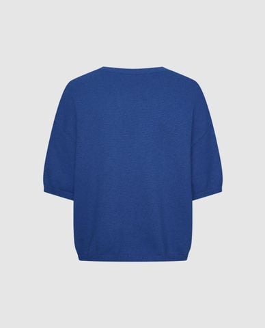  URBAN REVIVO - Áo dệt kim nữ cổ tròn tay lửng phom rộng 