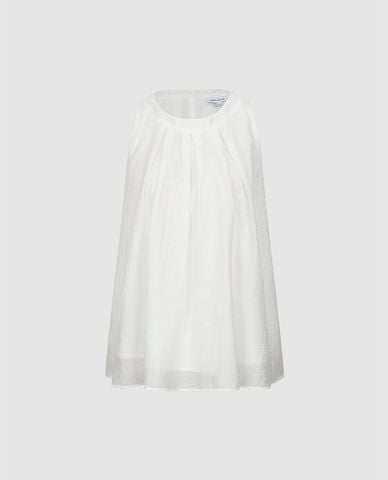  URBAN REVIVO - Áo sát nách nữ cổ tròn xếp li dáng xòe 