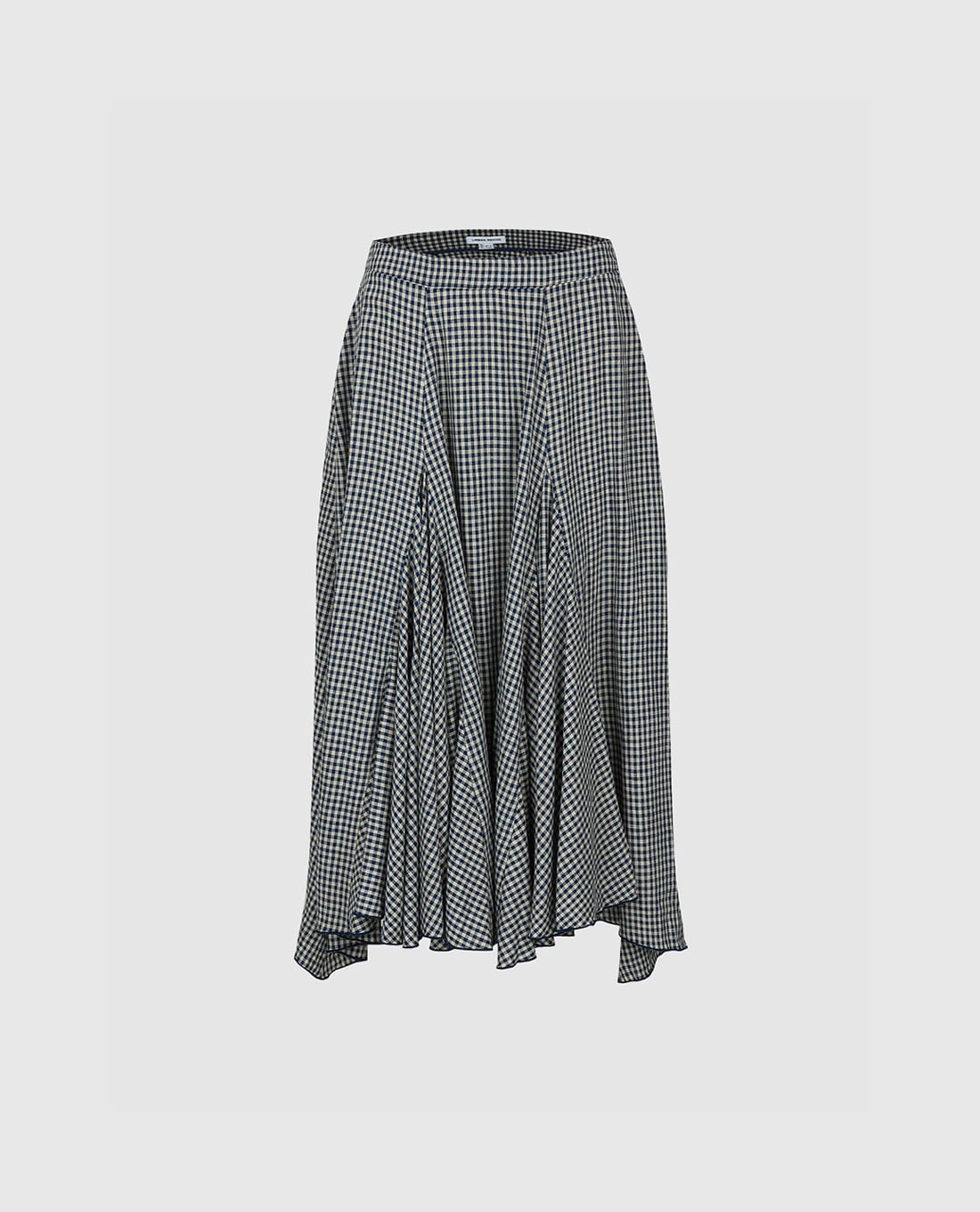 URBAN REVIVO - Chân váy chữ A midi xếp li kẻ caro