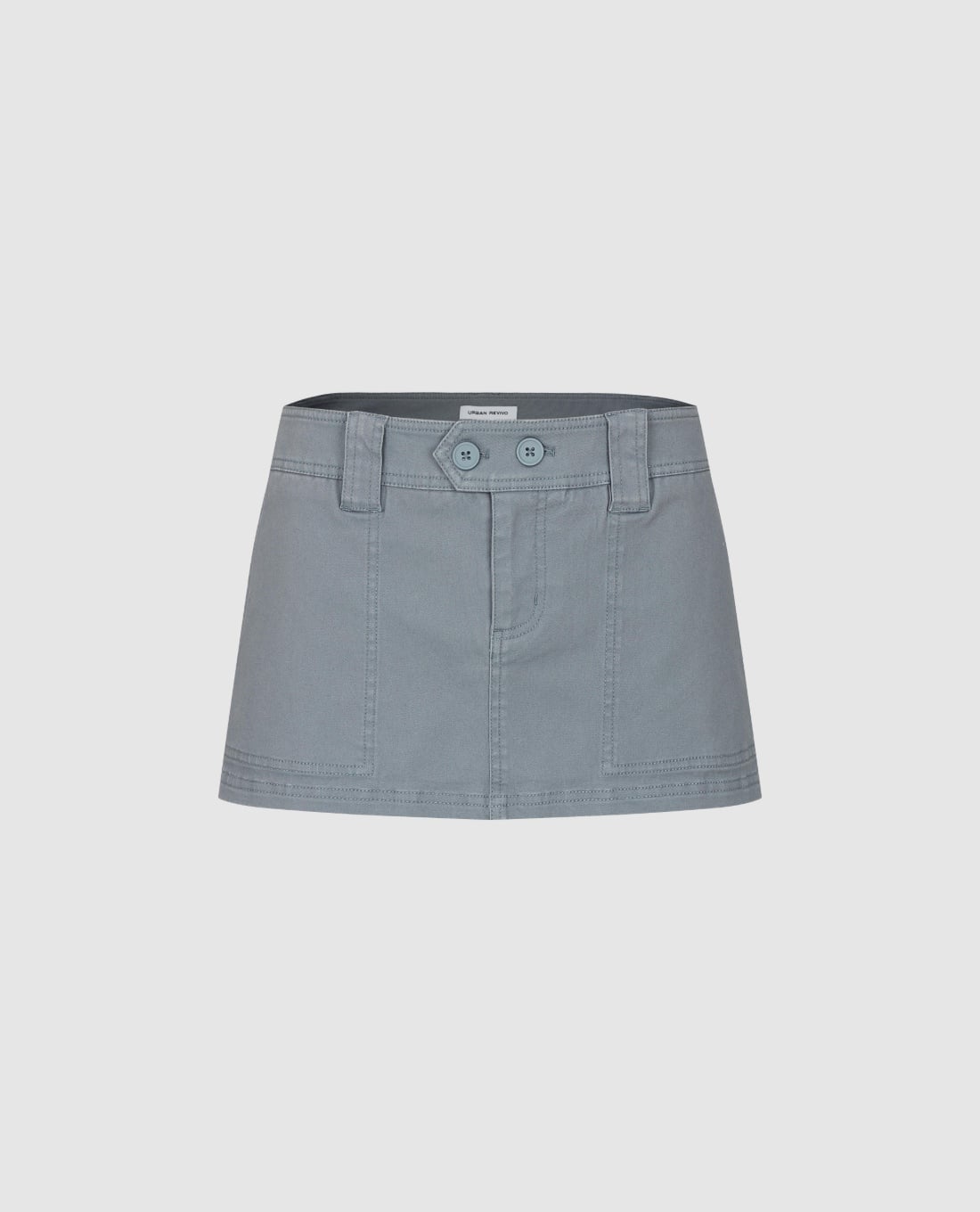 URBAN REVIVO - Chân váy chữ A mini cạp cao khuy đôi