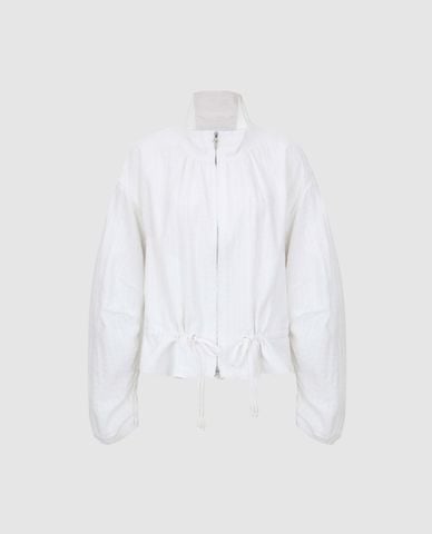  URBAN REVIVO - Áo khoác gió nữ cổ cao tay dài rút dây eo 