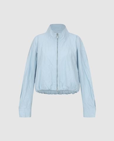  URBAN REVIVO - Áo khoác thể thao nữ cổ trụ bo gấu khóa zip 