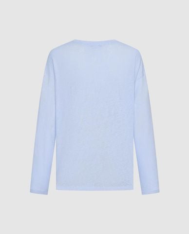  URBAN REVIVO - Áo thun nữ cổ tròn tay dài in họa tiết 