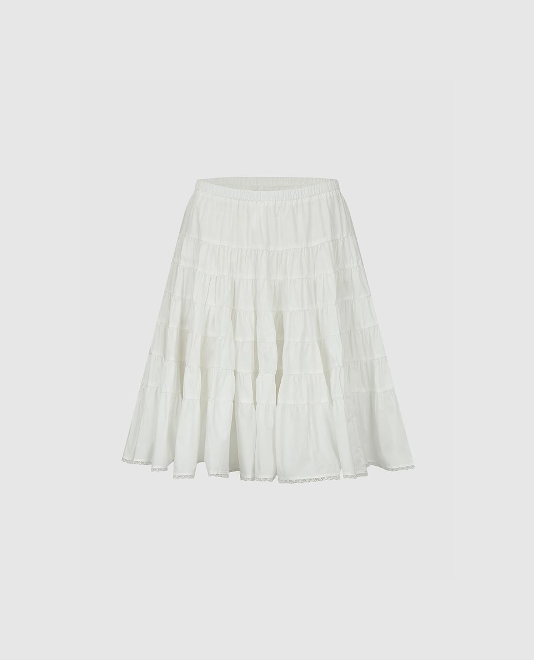 URBAN REVIVO - Chân váy xếp tầng mini lưng thun