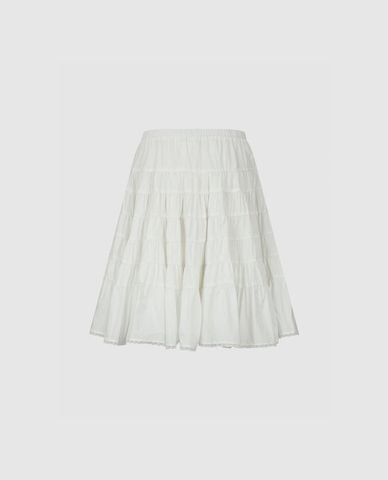  URBAN REVIVO - Chân váy xếp tầng mini lưng thun 