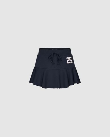  URBAN REVIVO - Chân váy xếp li mini rút dây thêu số 