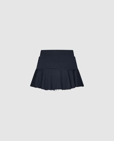  URBAN REVIVO - Chân váy xếp li mini rút dây thêu số 