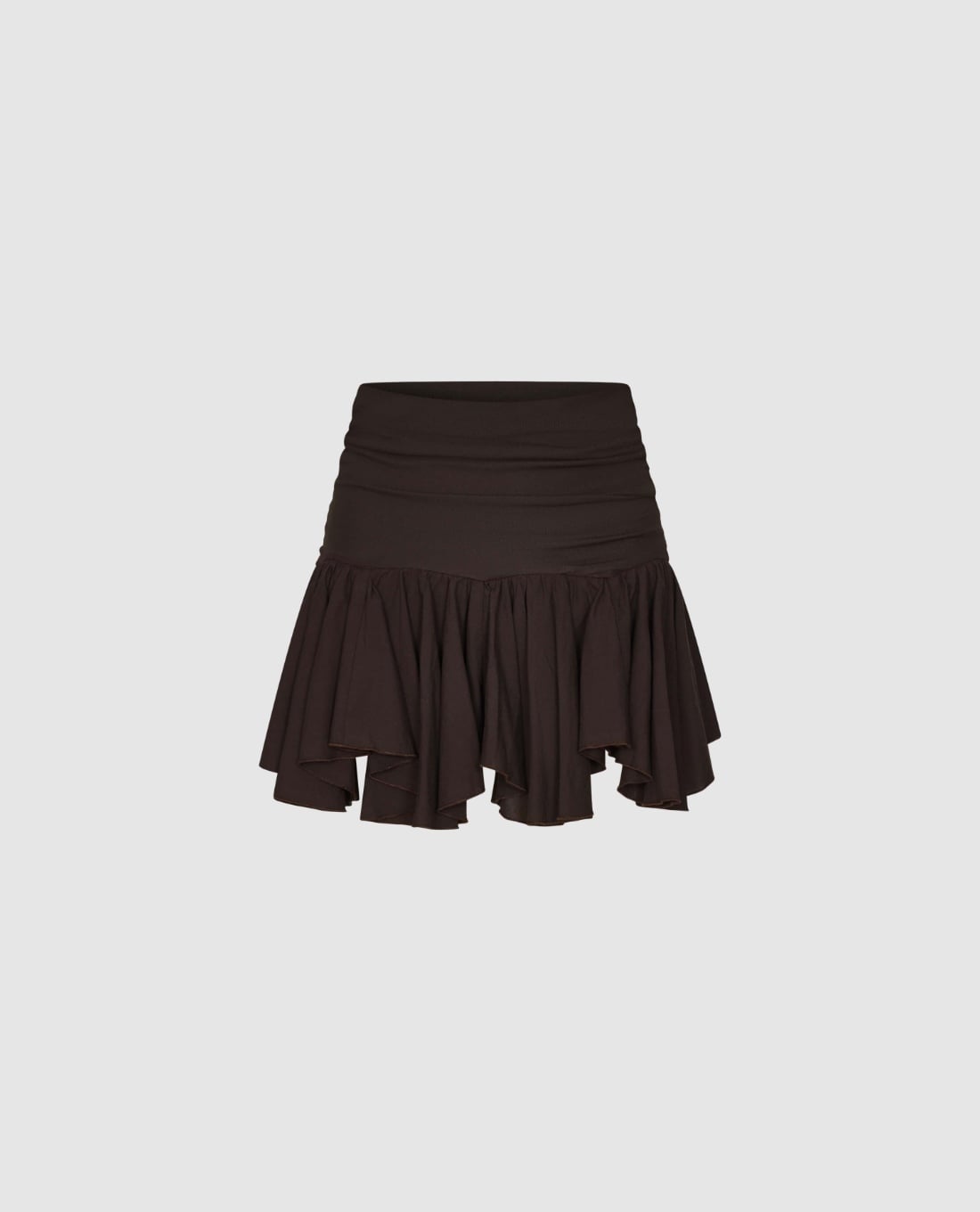 URBAN REVIVO - Chân váy mini nhún bèo bất đối xứng