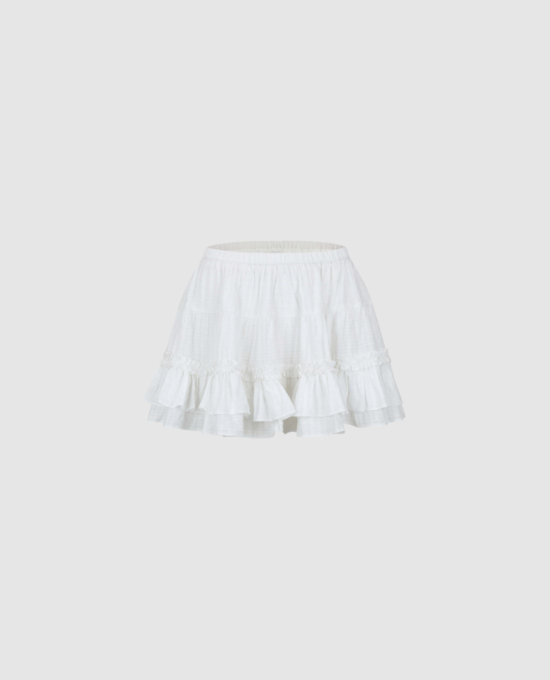 URBAN REVIVO - Chân váy xếp tầng mini viền bèo