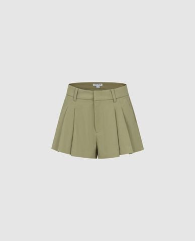  URBAN REVIVO - Quần short ngắn nữ ống rộng xếp li 