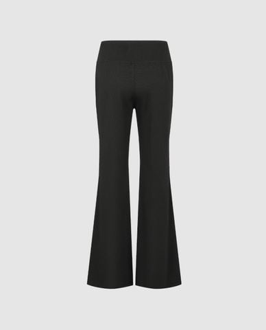  URBAN REVIVO - Quần nữ ống loe phom ôm phối dây rút 