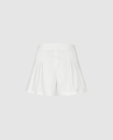  URBAN REVIVO - Quần short nữ ống rộng xếp li 