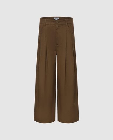  URBAN REVIVO - Quần nữ ống rộng xếp li 