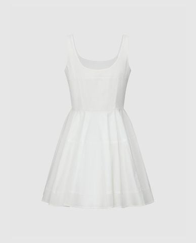  URBAN REVIVO - Đầm hai dây mini cổ chữ U dáng xòe 