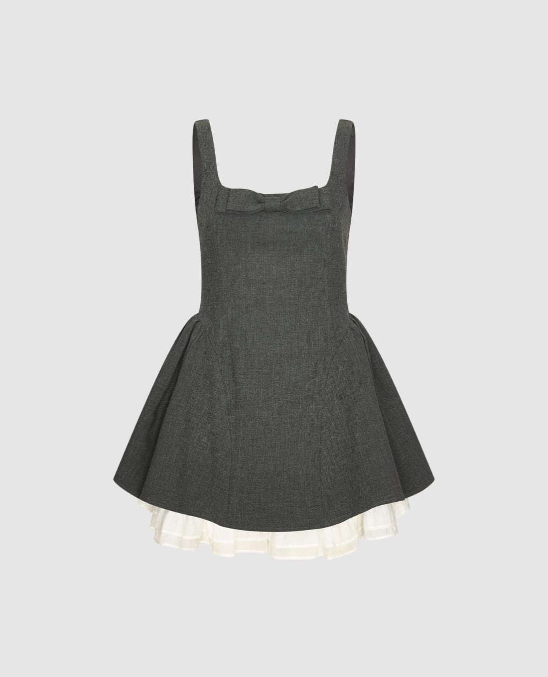 URBAN REVIVO - Đầm hai dây mini phối nơ dáng xòe