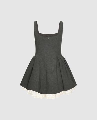  URBAN REVIVO - Đầm hai dây mini phối nơ dáng xòe 