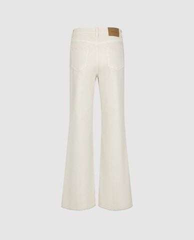  URBAN REVIVO - Quần jeans nữ ống loe viền lượn sóng 