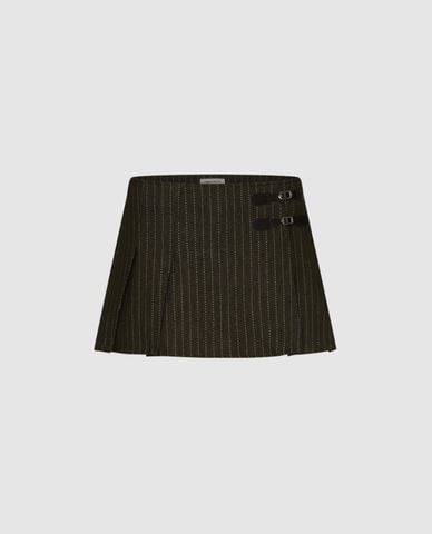  URBAN REVIVO - Chân váy chữ A mini họa tiết sọc 