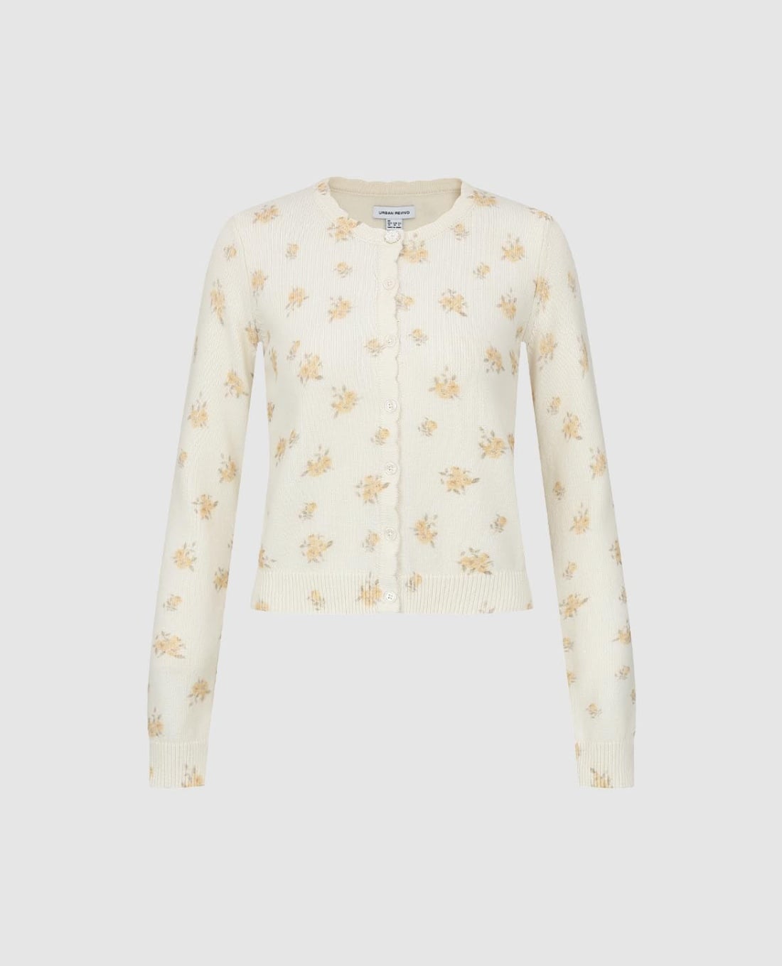 URBAN REVIVO - Áo khoác cardigan nữ tay dài dệt hoa
