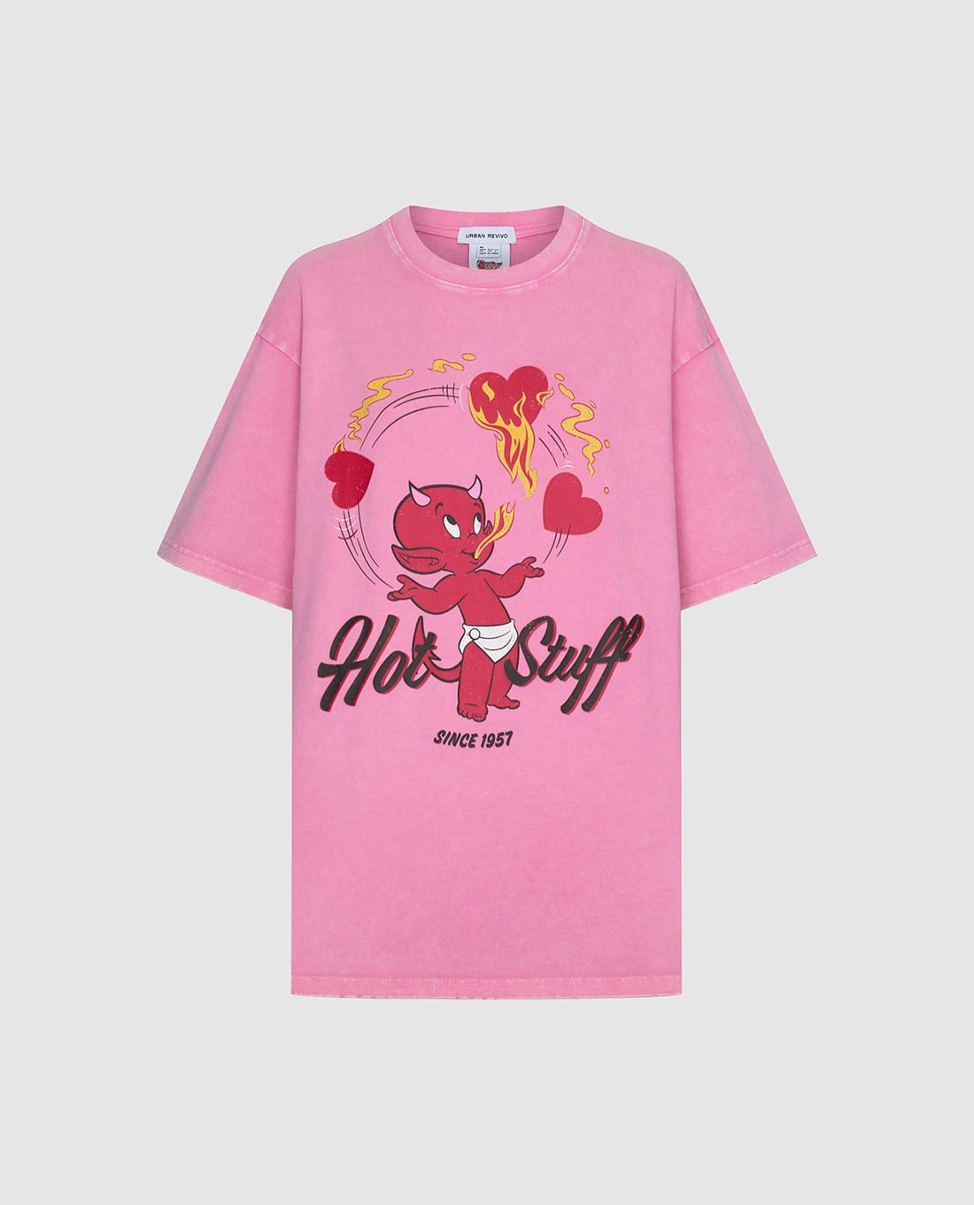 URBAN REVIVO - Áo thun nữ cổ tròn tay ngắn in hình