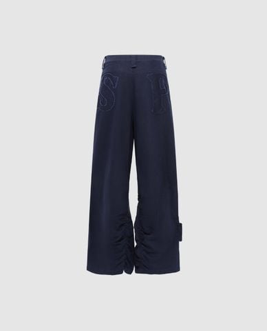  URBAN REVIVO - Quần nữ ống rộng túi hộp xếp nhún 
